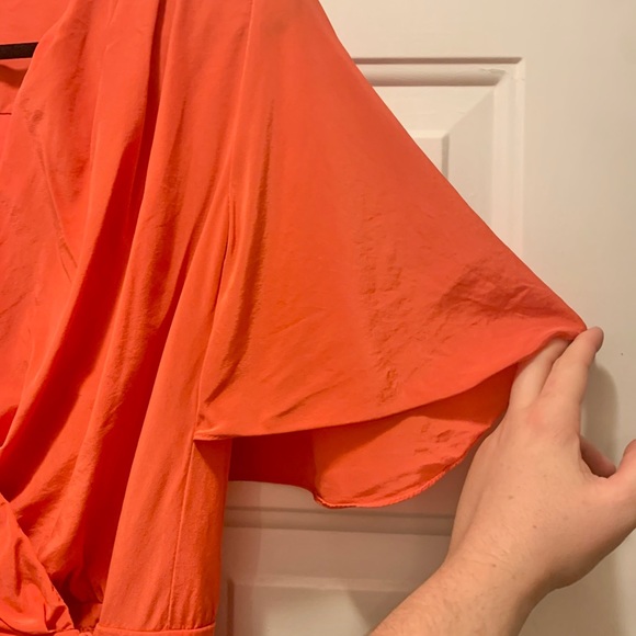 BCBGmaxazria saffron silk pleated wrap dress - Picture 4 of 8